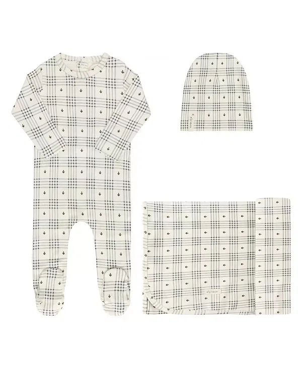Детский комплект из муслина с принтом Take Me Home Set Ely'S & Co., Ivory/Blue
