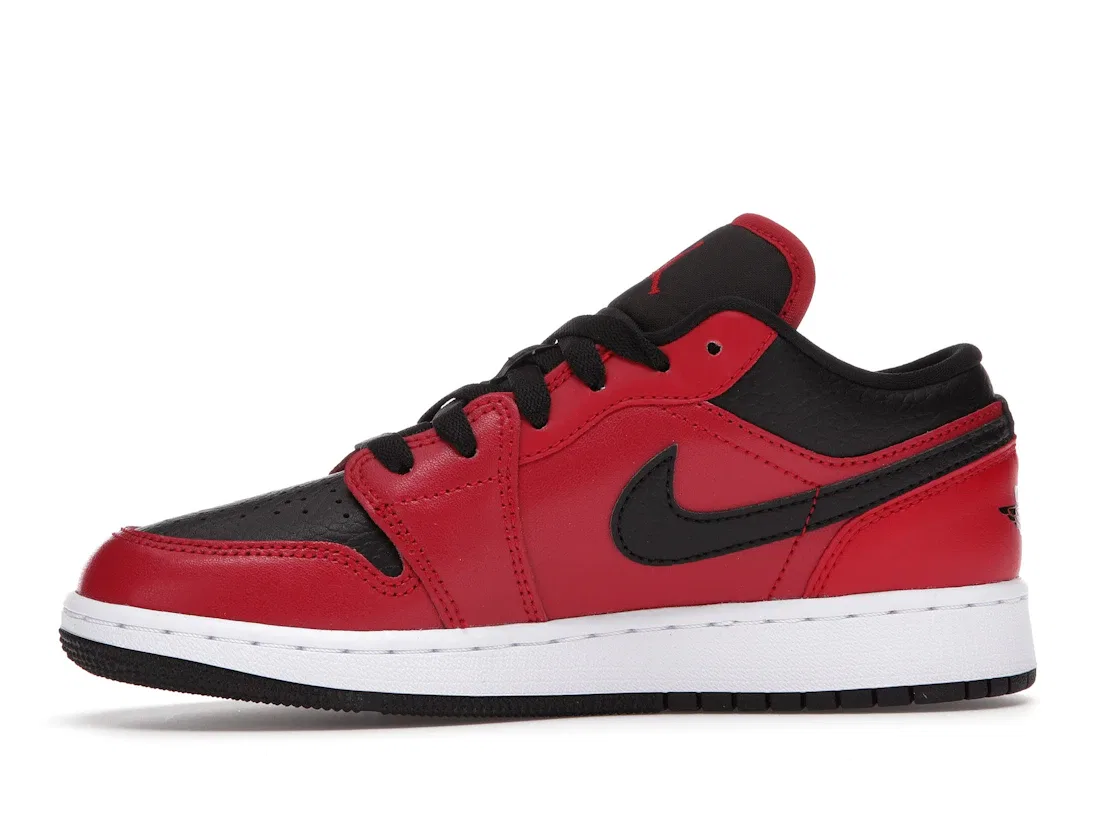Детские кроссовки Lifestyle с принтом Jordan 1 Low Jordan, Gym Red/Black/White — фото 3