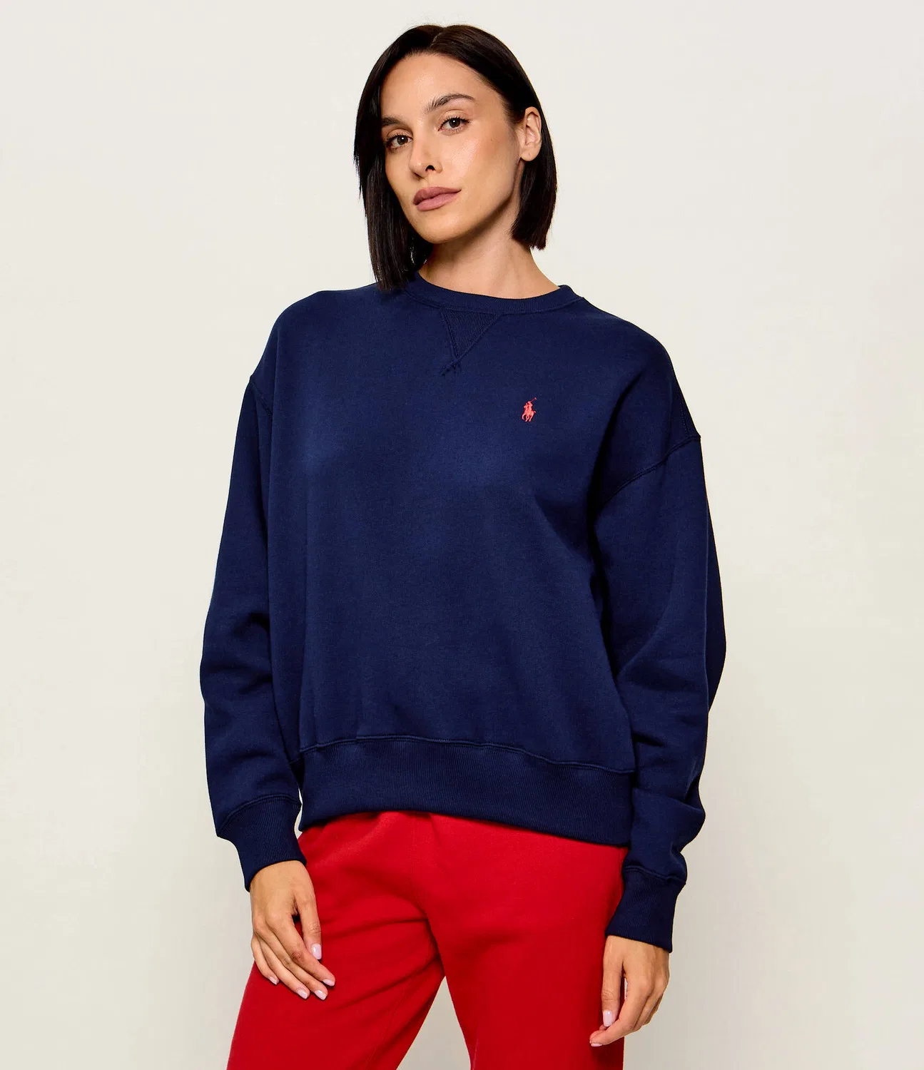 Свитшот женский свободного кроя Polo Ralph Lauren, темно-синий
