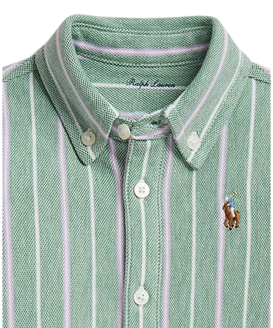 Комбинезон-поло с оксфордским воротником и длинным рукавом Polo Ralph Lauren, Green — фото 3