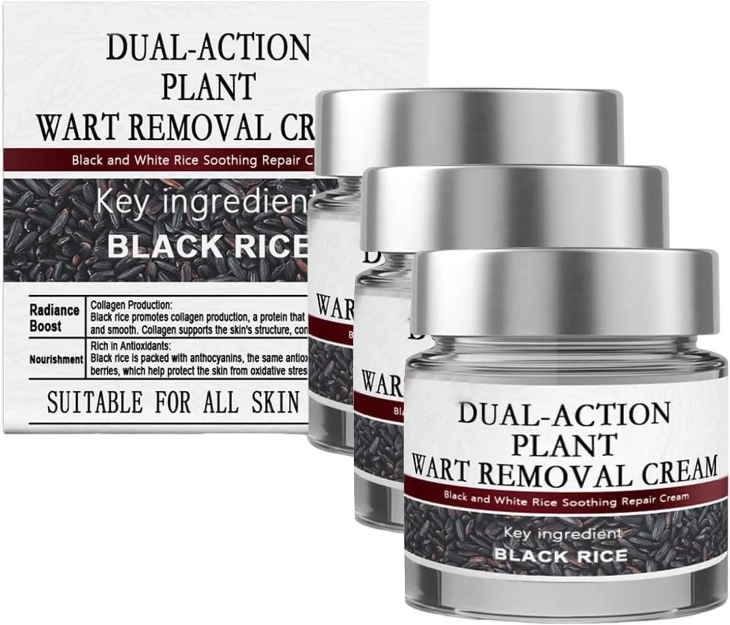 Крем для лица, Schwarze Reis-Hautpflegecreme, 3Pcs Generic