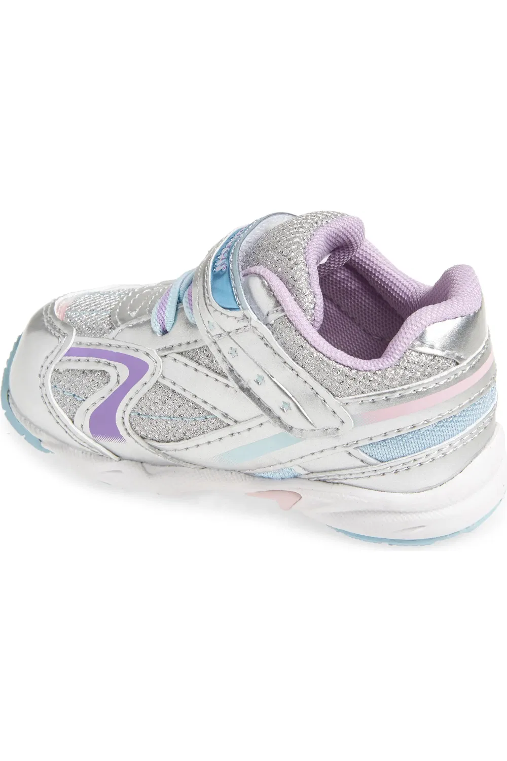 Кроссовки детские блестящие легкие Glitz Washable Tsukihoshi, Silver/Lavender — фото 3