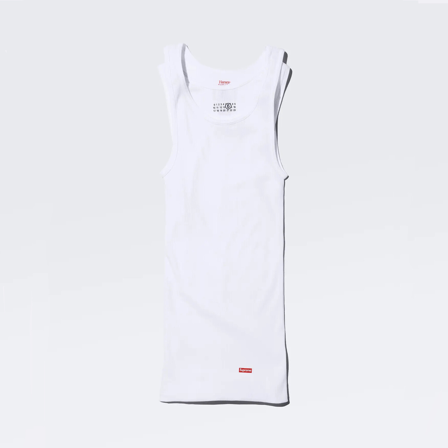

Двойная майка Supreme x MM6 Maison Margiela Hanes Tagless, белый