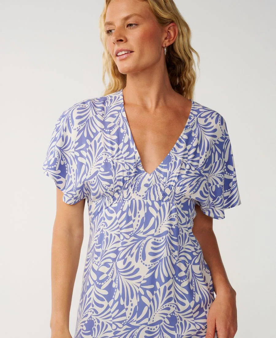Макси-платье Party Wave с V-образным вырезом Rip Curl, White Blue — фото 2