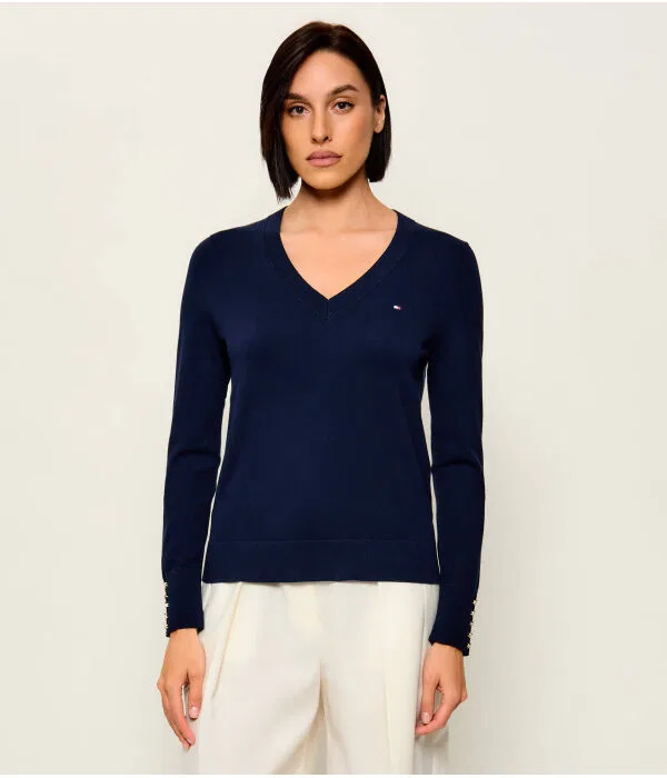 Женский свитер с V-образным вырезом Tommy Hilfiger, Blu Marino