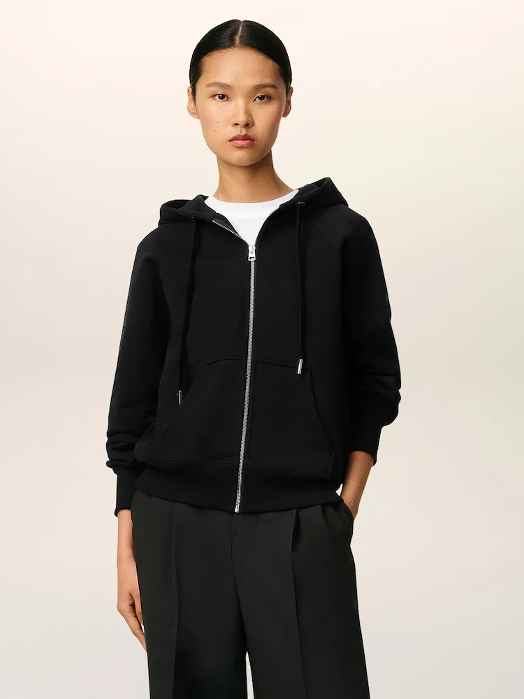 Толстовка на молнии Embossed Adc Zipped Hoodie AMI PARIS, Black