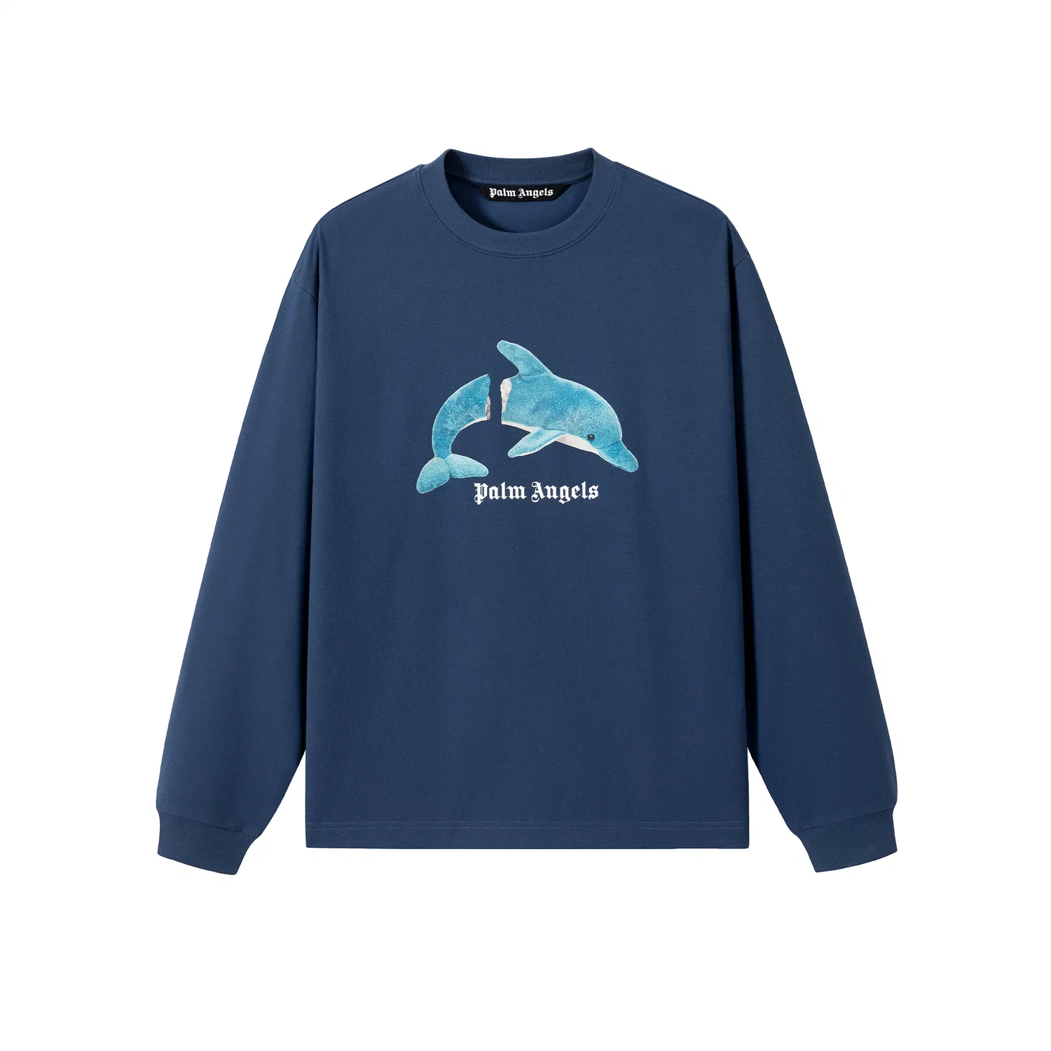 Детская футболка с круглым вырезом Navy Blue PALM ANGELS