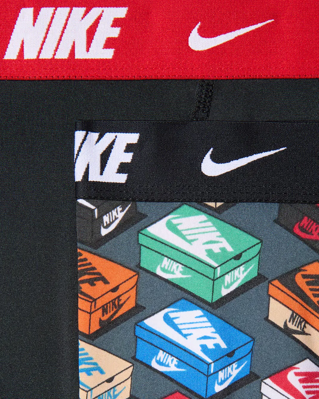 Трусы-боксеры Dri-FIT с принтом для детей постарше (2 шт.) Nike, Black — фото 2