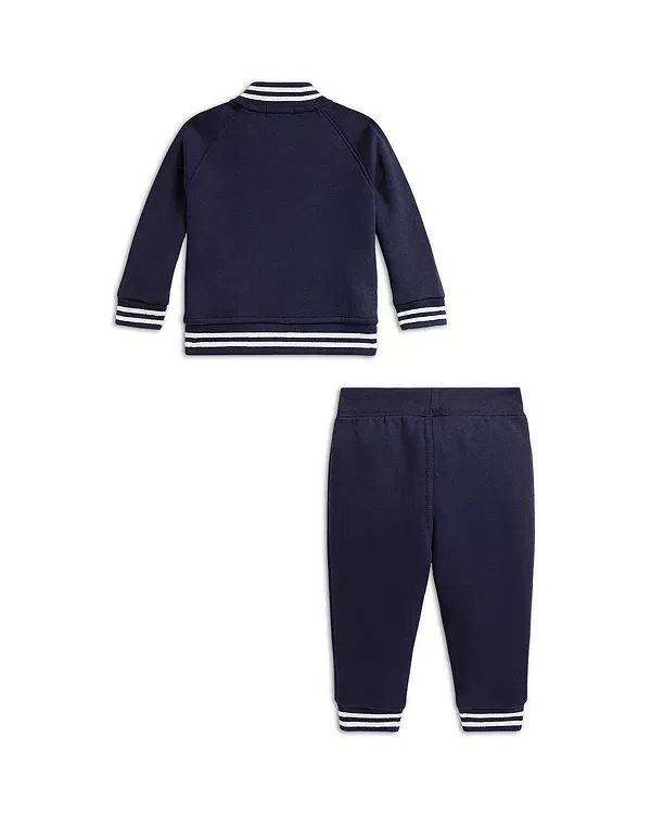 Детский комплект из флиса с принтом Polo Ralph Lauren, темно-синий — фото 2