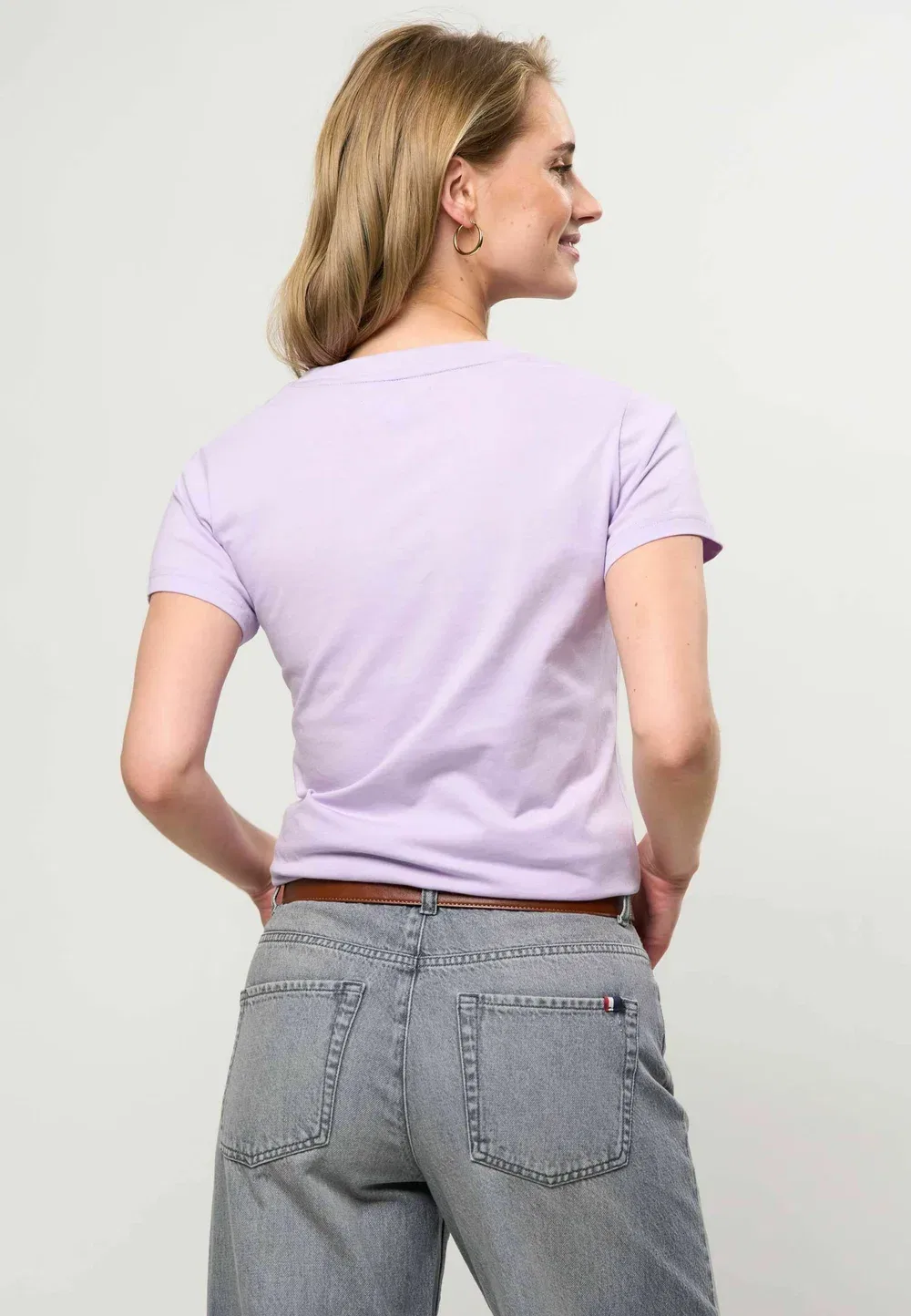 Футболка Uwamy - базовая футболка U.S. Polo Assn., Pastel Lilac — фото 3