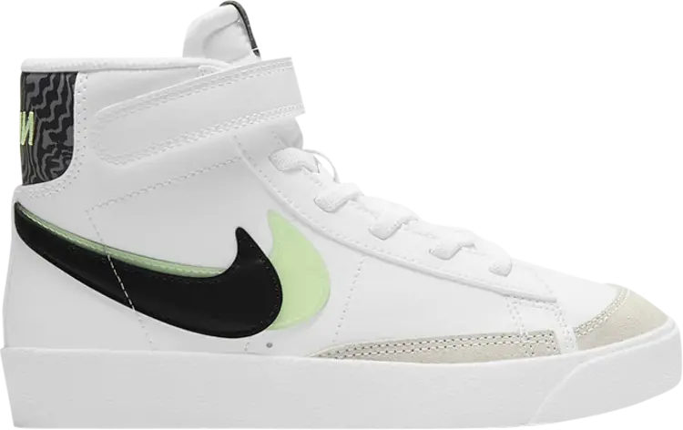 

Кроссовки Nike Blazer Mid '77 SE PS 'Double Swoosh - White Vapor Green', белый