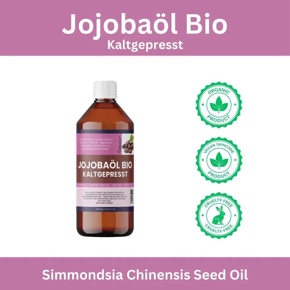 Масло для тела Jojoba Organic Cold Pressed, 500 мл, Nakobe — фото 2