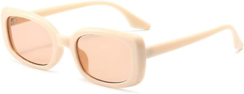 

Солнцезащитные очки с металлическими шарнирами, маленькая оправа, черные, для мужчин и женщин, желейного цвета, симпатичные, с защитой от УФ-излучения Angelastore, Rice White Frame Tea Flakes