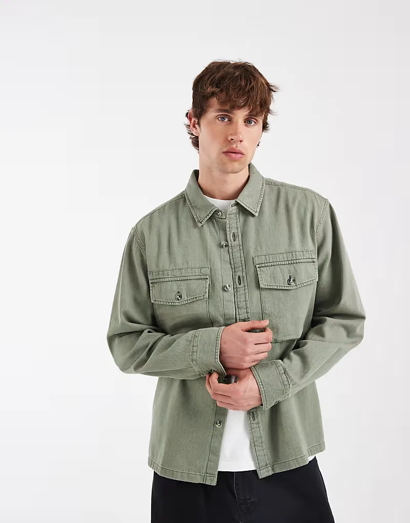 Рубашка Levi's Waller свободного кроя, шалфейно-зеленый