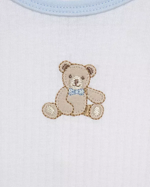 Детский комплект для мальчиков с принтом Bears Bodysuit Pant Set Little Me, синий — фото 3