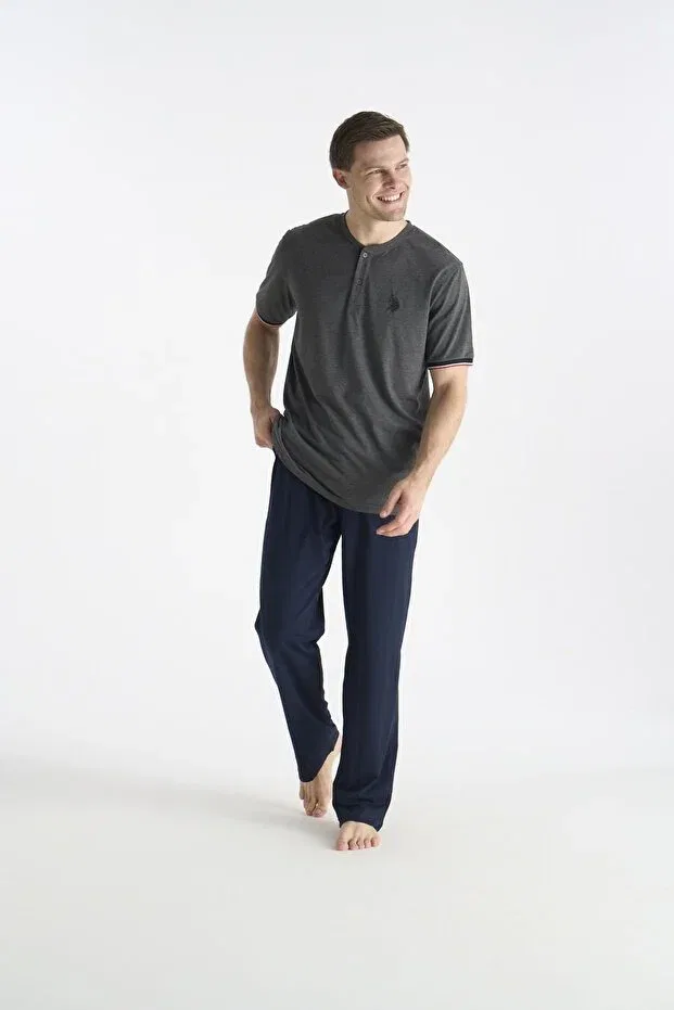 Мужской комплект пижам с коротким рукавом U.S. Polo Assn., Anthracite