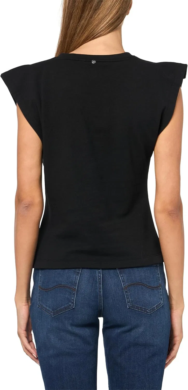 Женская блузка с принтом Erci Twist Top, BOSS, Black Magnolia — фото 2