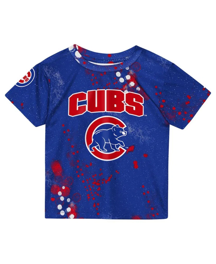 Комплект из футболки и шорт для фанатов Chicago Cubs, с принтом Outerstuff, Royal — фото 2