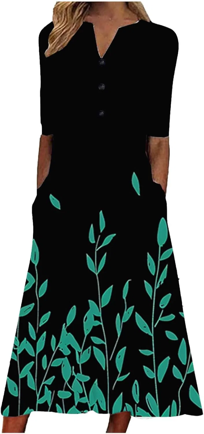Женское летнее платье миди с принтом Casual Boho, Multicolor