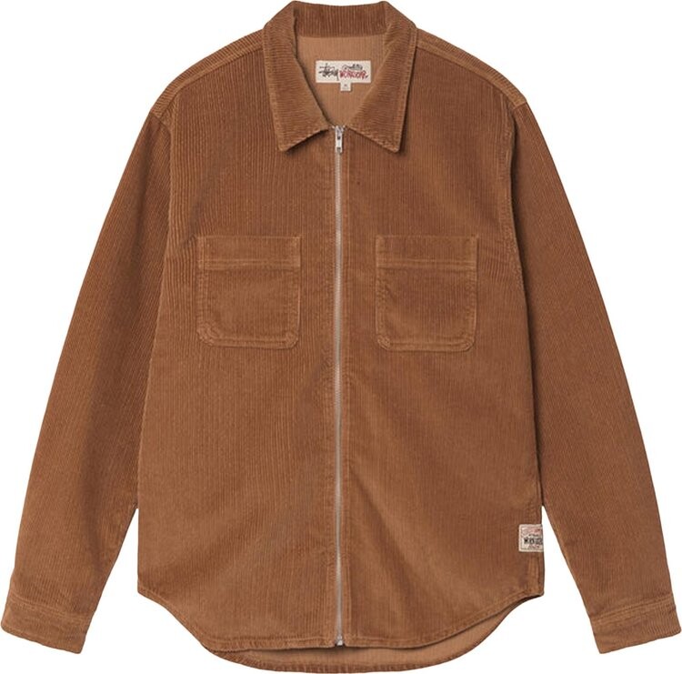 

Рубашка Stussy Wide Wale Cord Zip Shirt 'Copper', медный