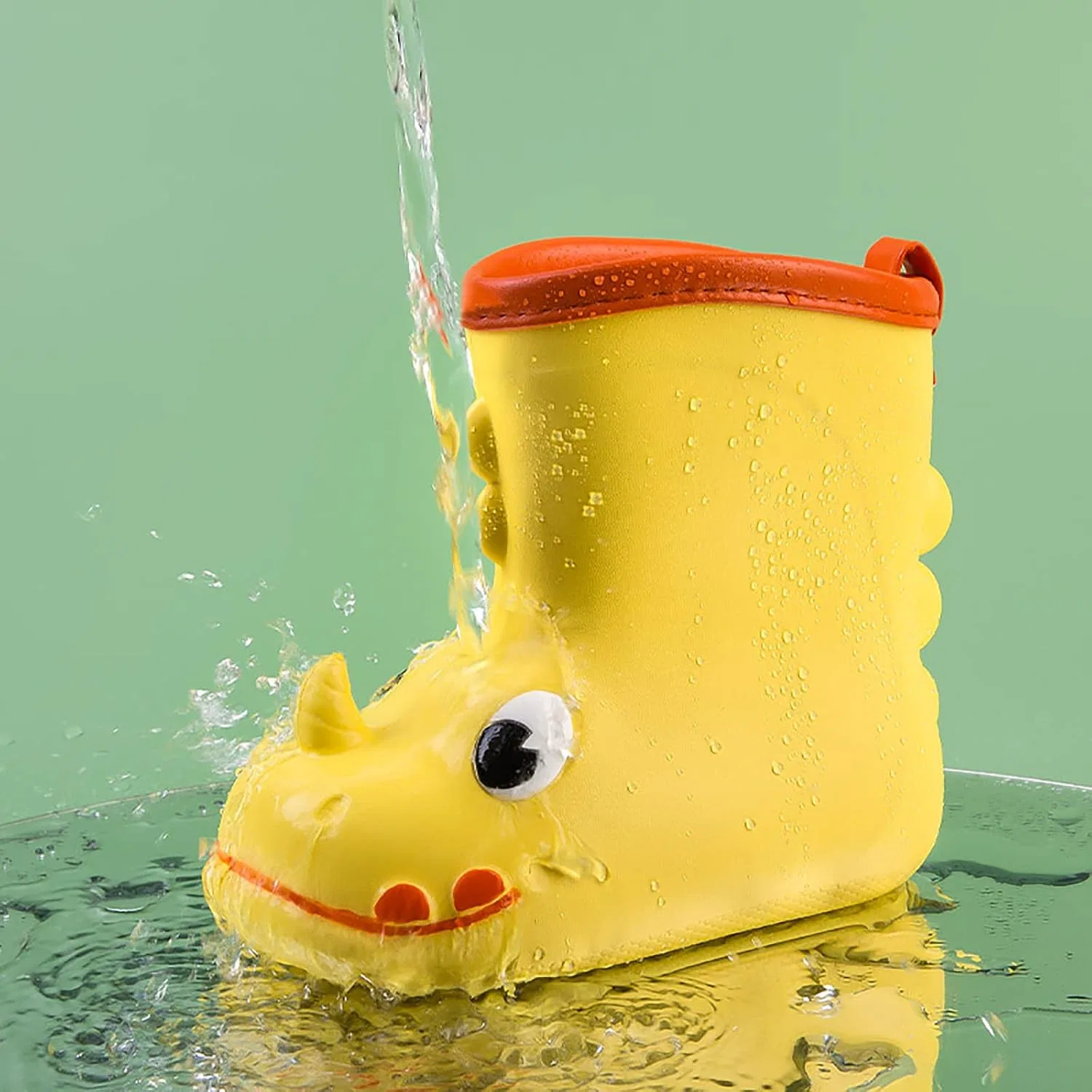 Детские сапоги для девочек с принтом Cartoon Animals, бренд, Yellow — фото 4