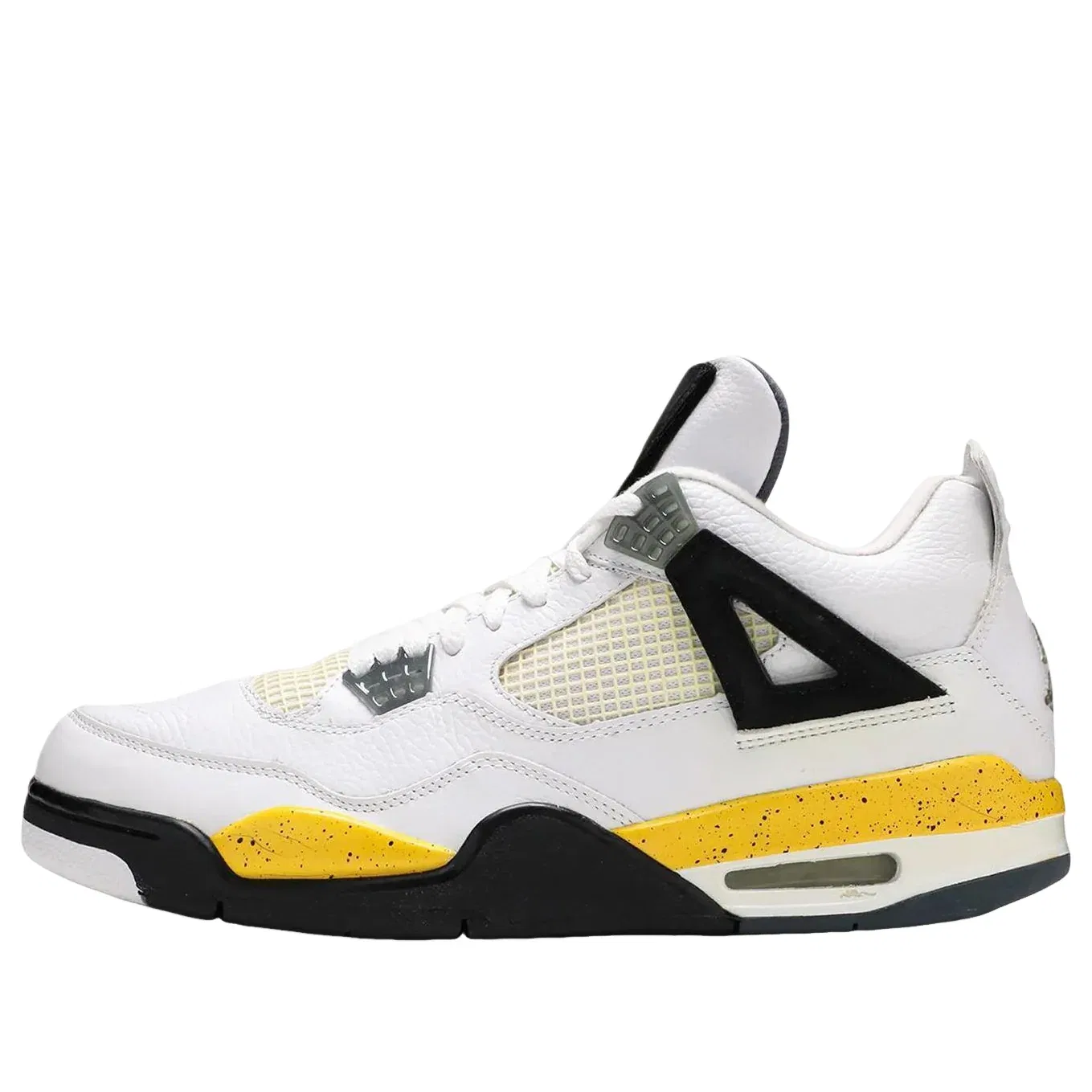 Детские кроссовки с кожаным верхом Air Jordan 4 Retro 'Tour Yellow' Jordan, White/Tour Yellow/Dark Blue Grey/Black