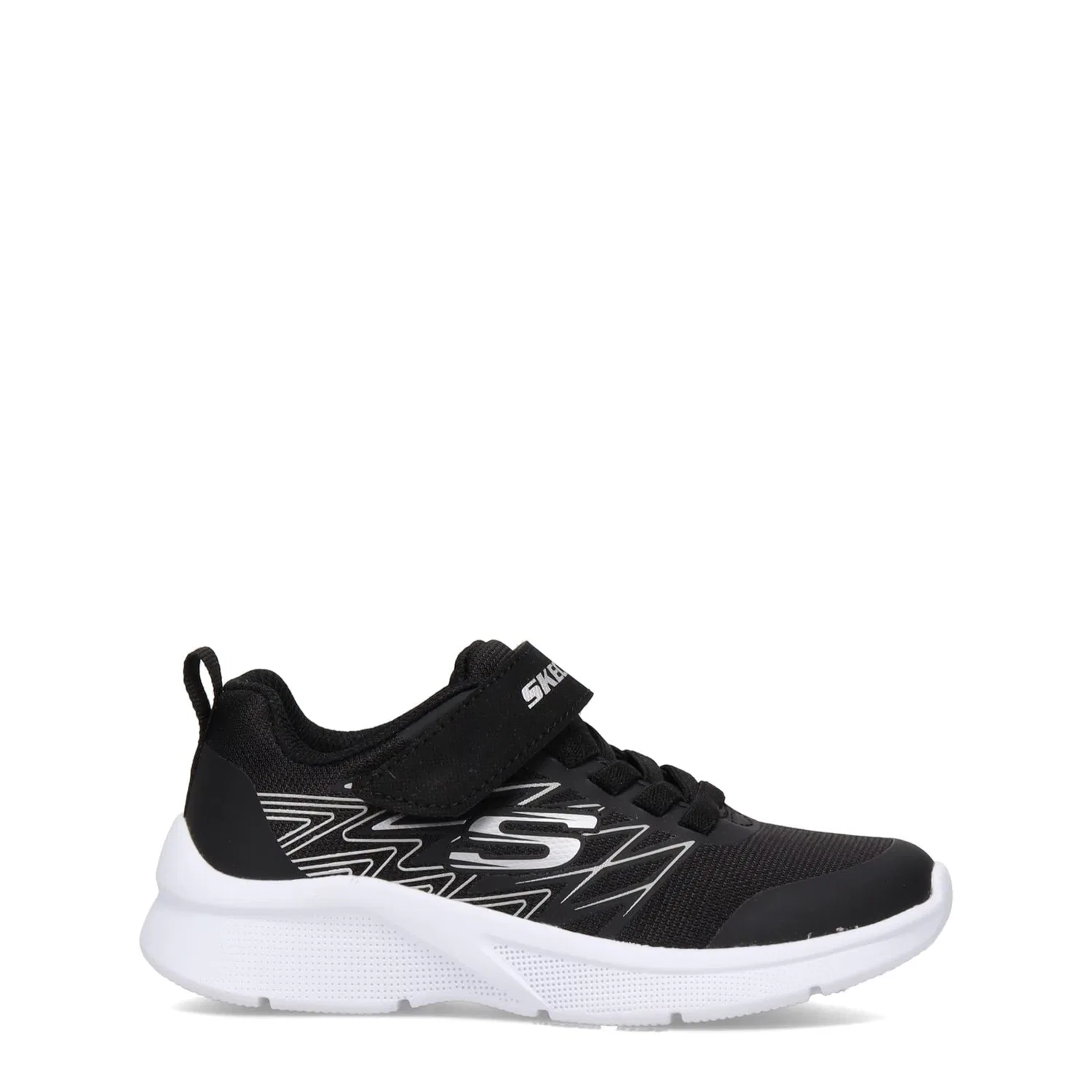 Детские кроссовки для мальчиков Microspec Texlor Skechers, Black Fabric Black Silver Trim — фото 3