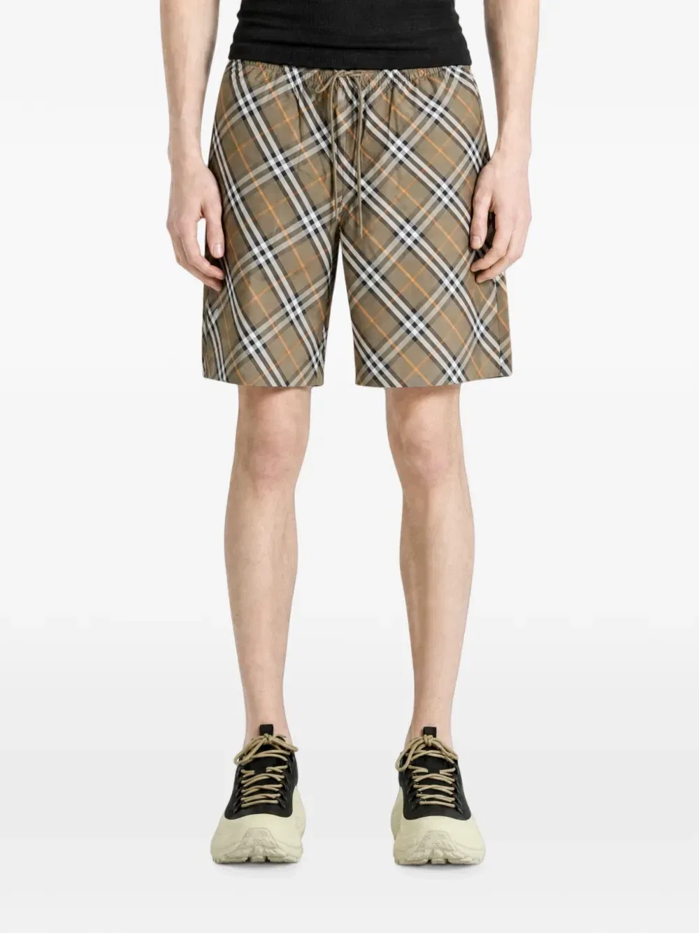 Шорты Burberry в клетку на кулиске, бежевый