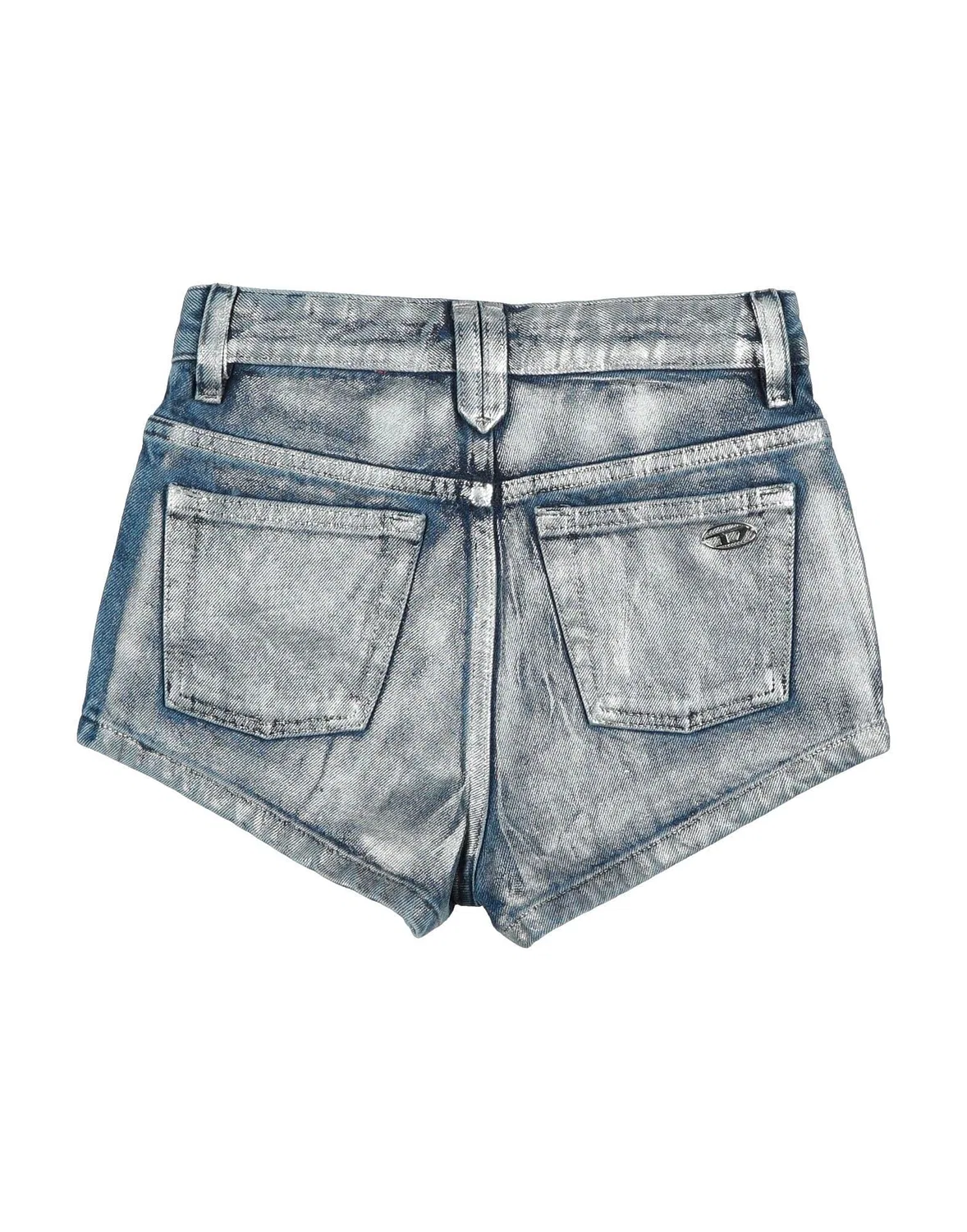 Подростковые джинсовые шорты для девочек с эффектом coated Diesel, синий — фото 2