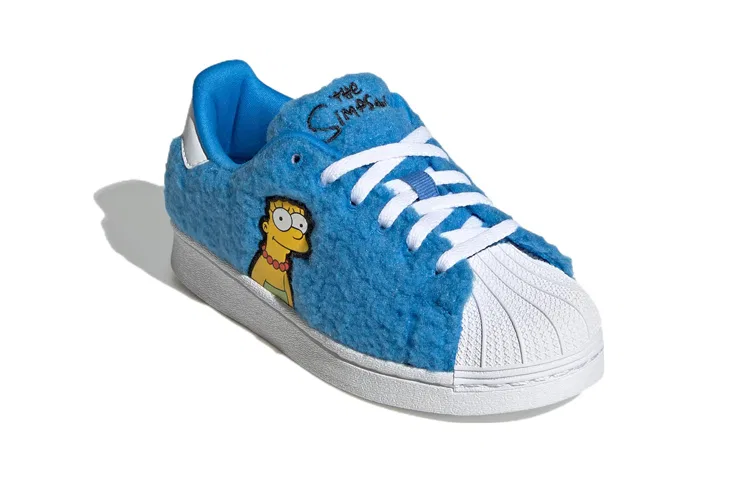 Детские кеды для мальчиков с принтом Superstar The Simpsons Marge Adidas Originals, Cloud White Core Black — фото 3