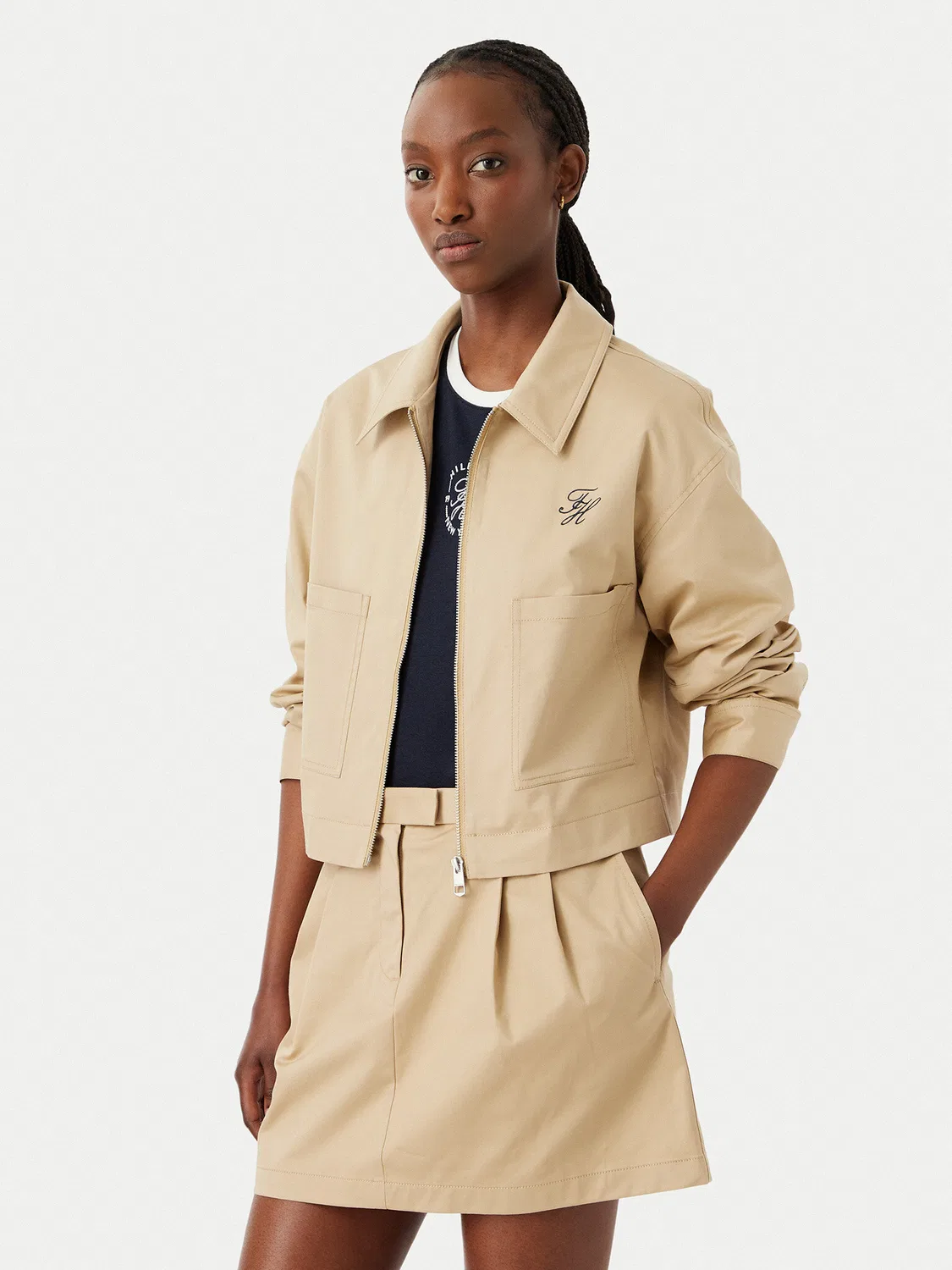 Женская демисезонная куртка стандартного кроя Chino Tommy Hilfiger, бежевый
