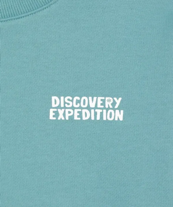 Свитшот детский с графическим принтом, DKMT12061 Discovery Expedition Kids, изумрудный зеленый — фото 4