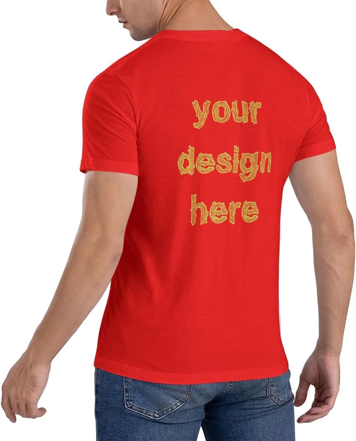 Мужская приталенная футболка с клетчатым узором Custom Shirts, Red — фото 2