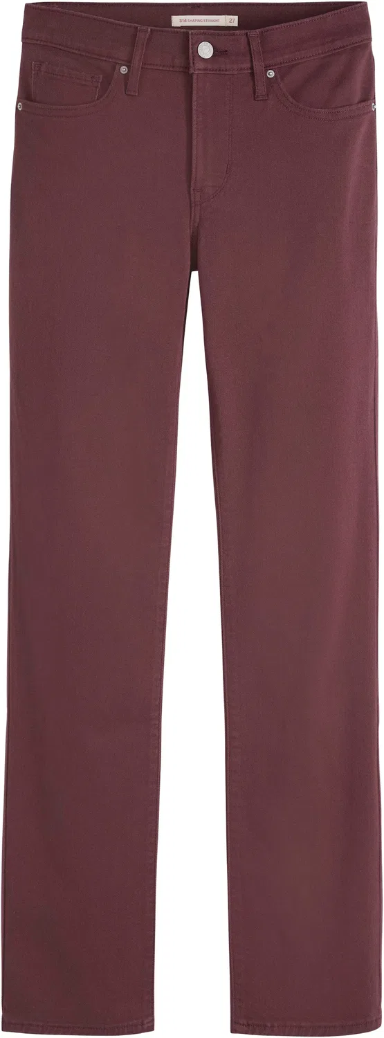 Джинсы LEVI'S Slim fit '314 Shaping Straight' бордового цвета