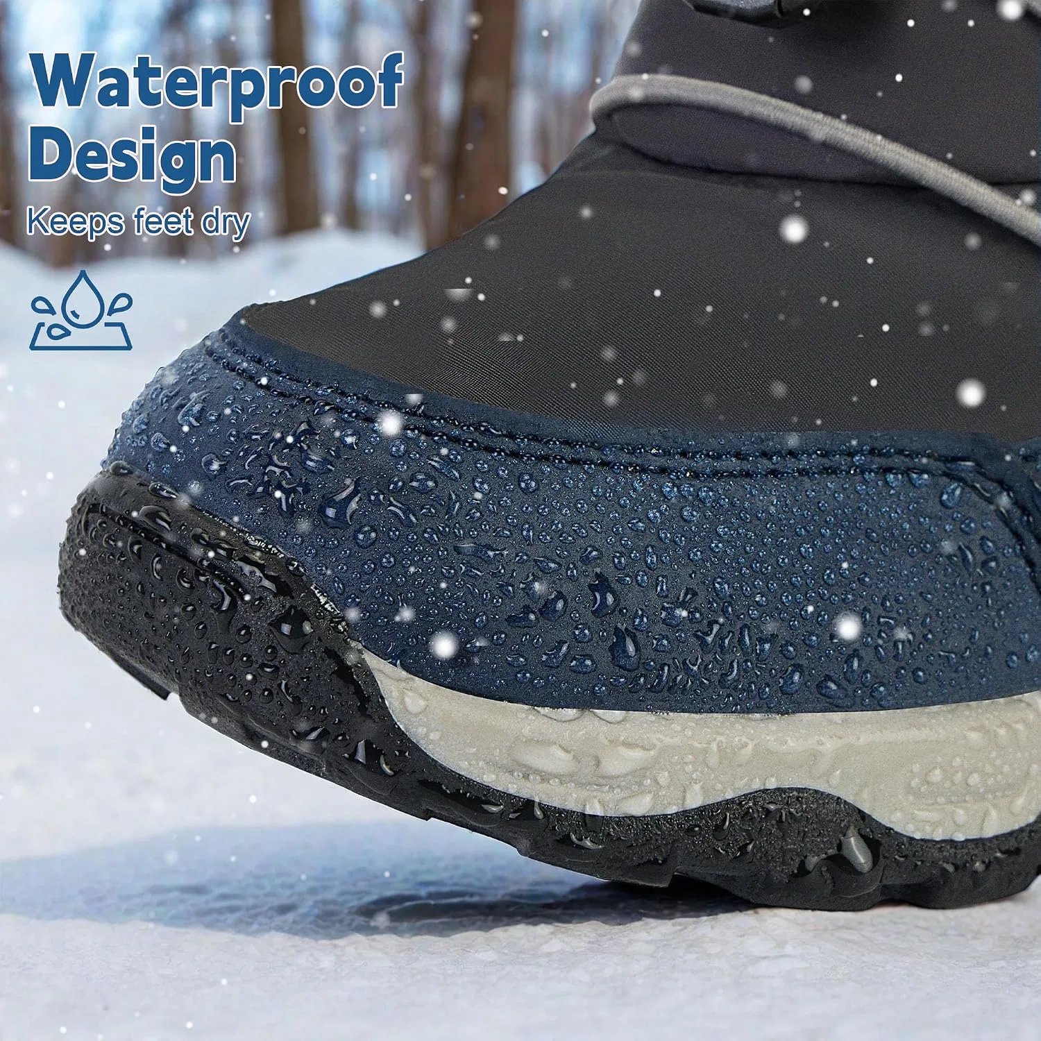 Детские зимние ботинки для мальчиков и девочек PolarPals, Grey/Dark Blue — фото 4