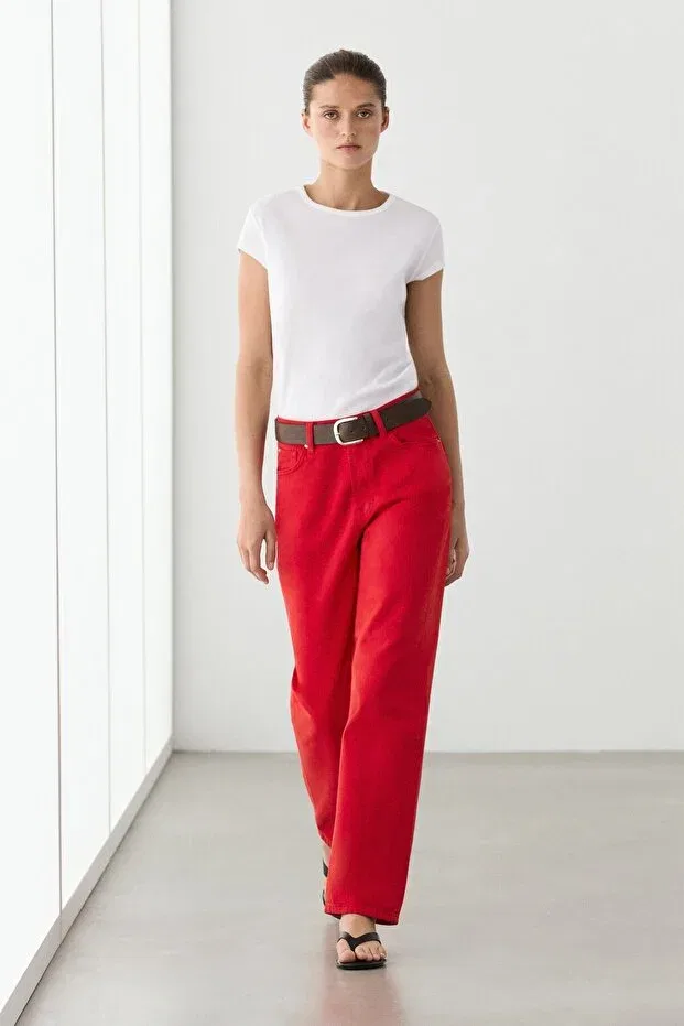 Женская футболка хлопковая с коротким рукавом, Massimo Dutti, White