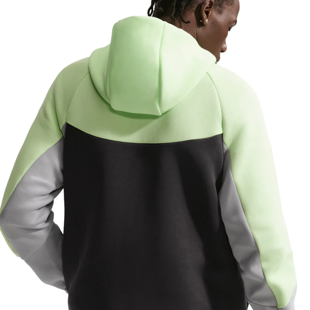 Мужское худи Windrunner Nike Tech Fleece, цвет Lt Liquid Lime/Anthracite/Lt Smoke Grey — фото 4