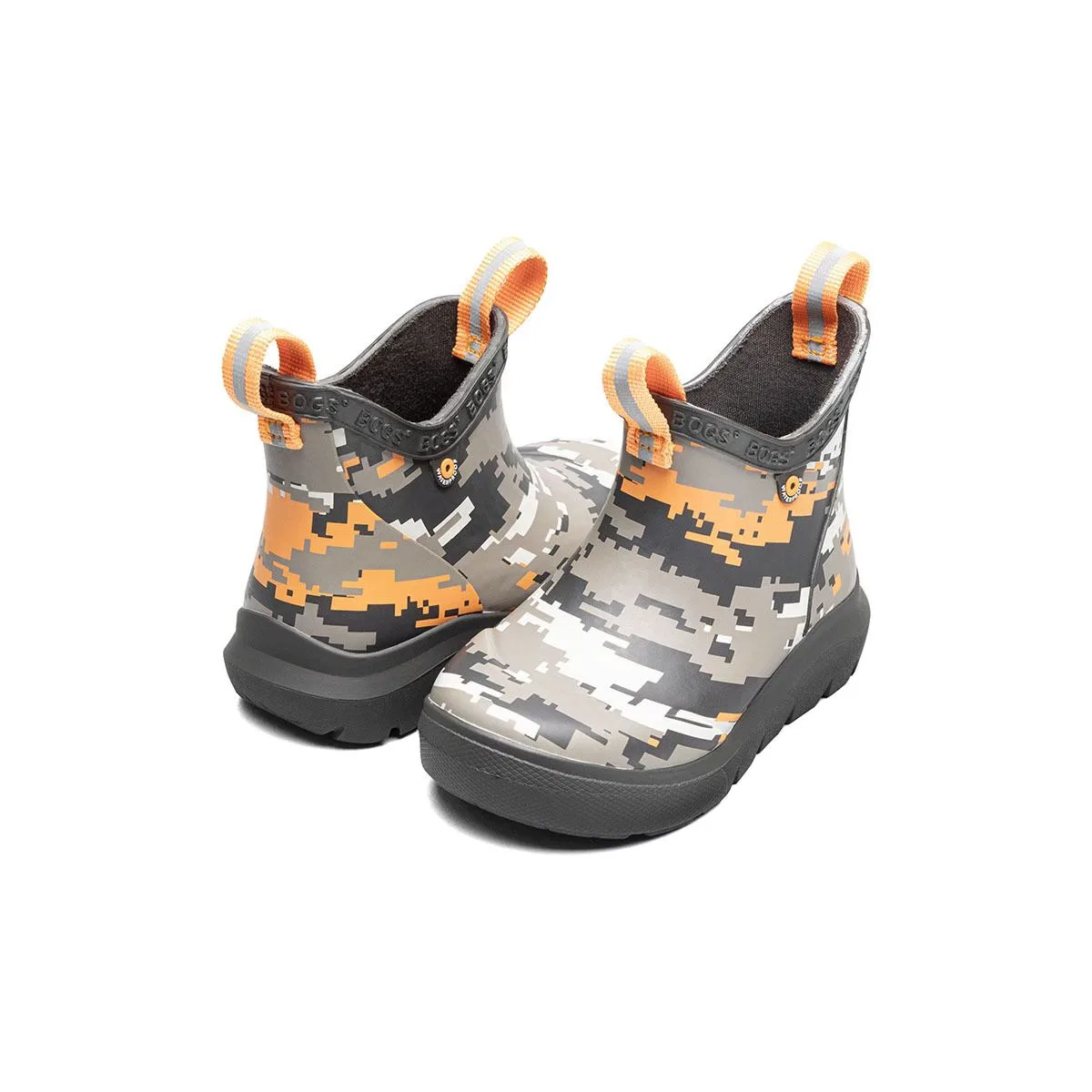 Детские резиновые сапоги-челси для мальчиков с принтом Skyline Rain Pixel Camo Chelsea Bogs, Tan Multi — фото 2