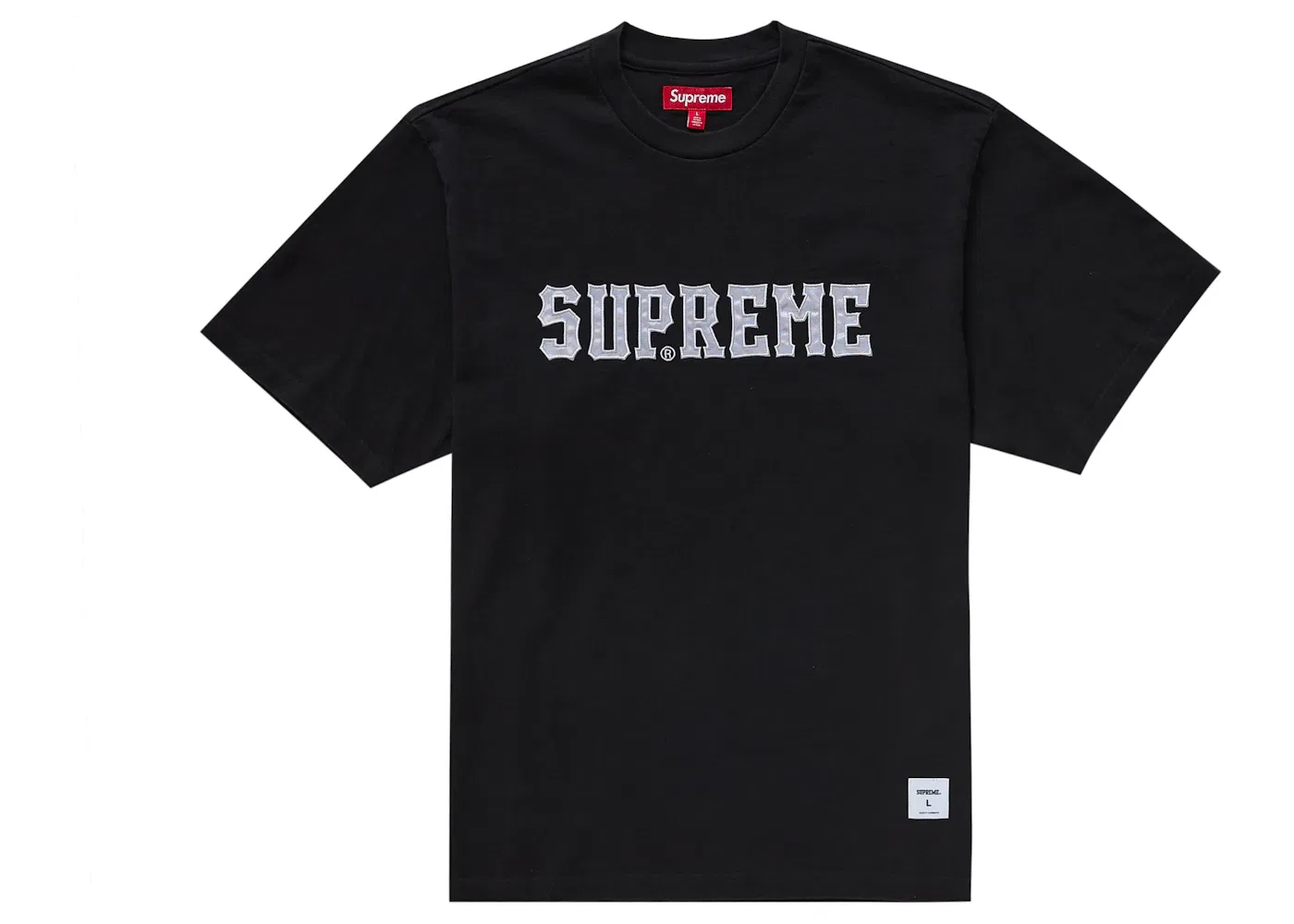 Мужской топ с аппликацией Supreme Twill Applique S/S, черный