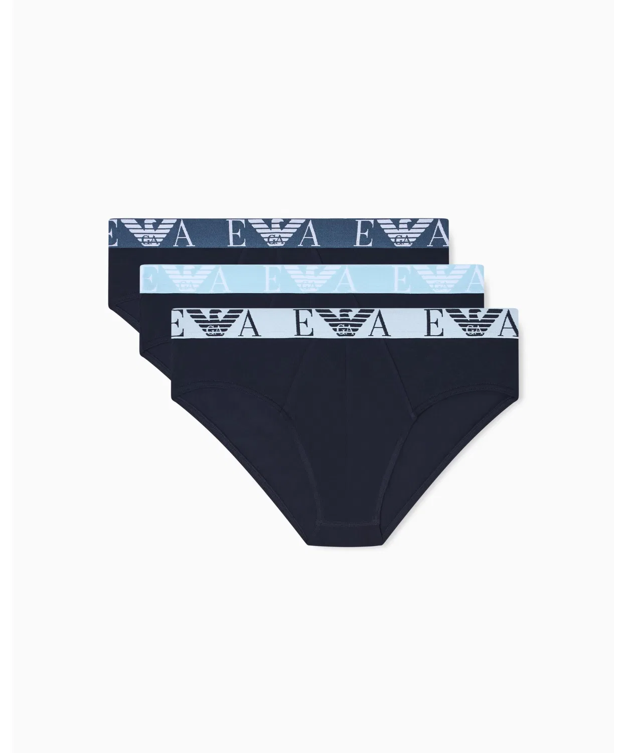 Мужские трусы-слипы с логотипом, комплект из 3 штук, Bold Monogram Logo EMPORIO ARMANI, Navy