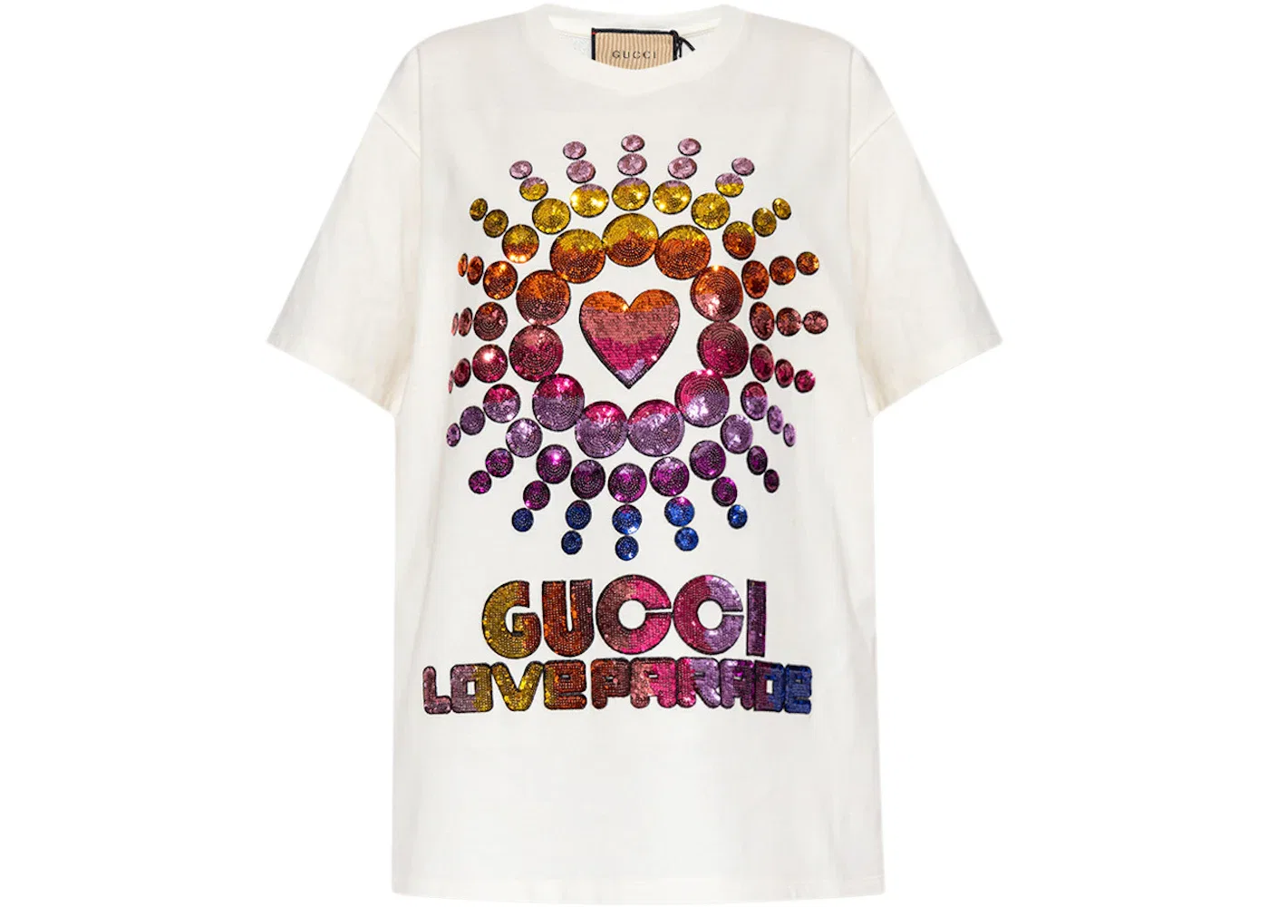 Женская футболка оверсайз с принтом Gucci Love Parade T-shirt Gucci, White