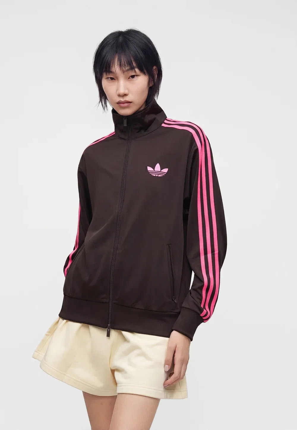 Свободная летняя куртка Firebird Adidas Originals, Aurora Coffee/Lucid Pink — фото 4