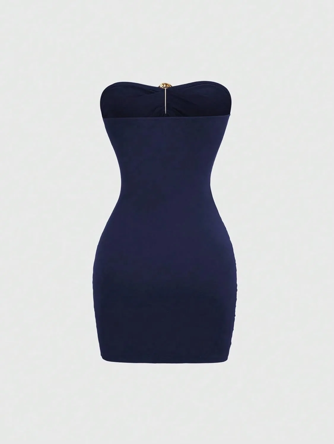 Женское облегающее мини-платье с драпировкой и вырезами, Navy Blue — фото 4
