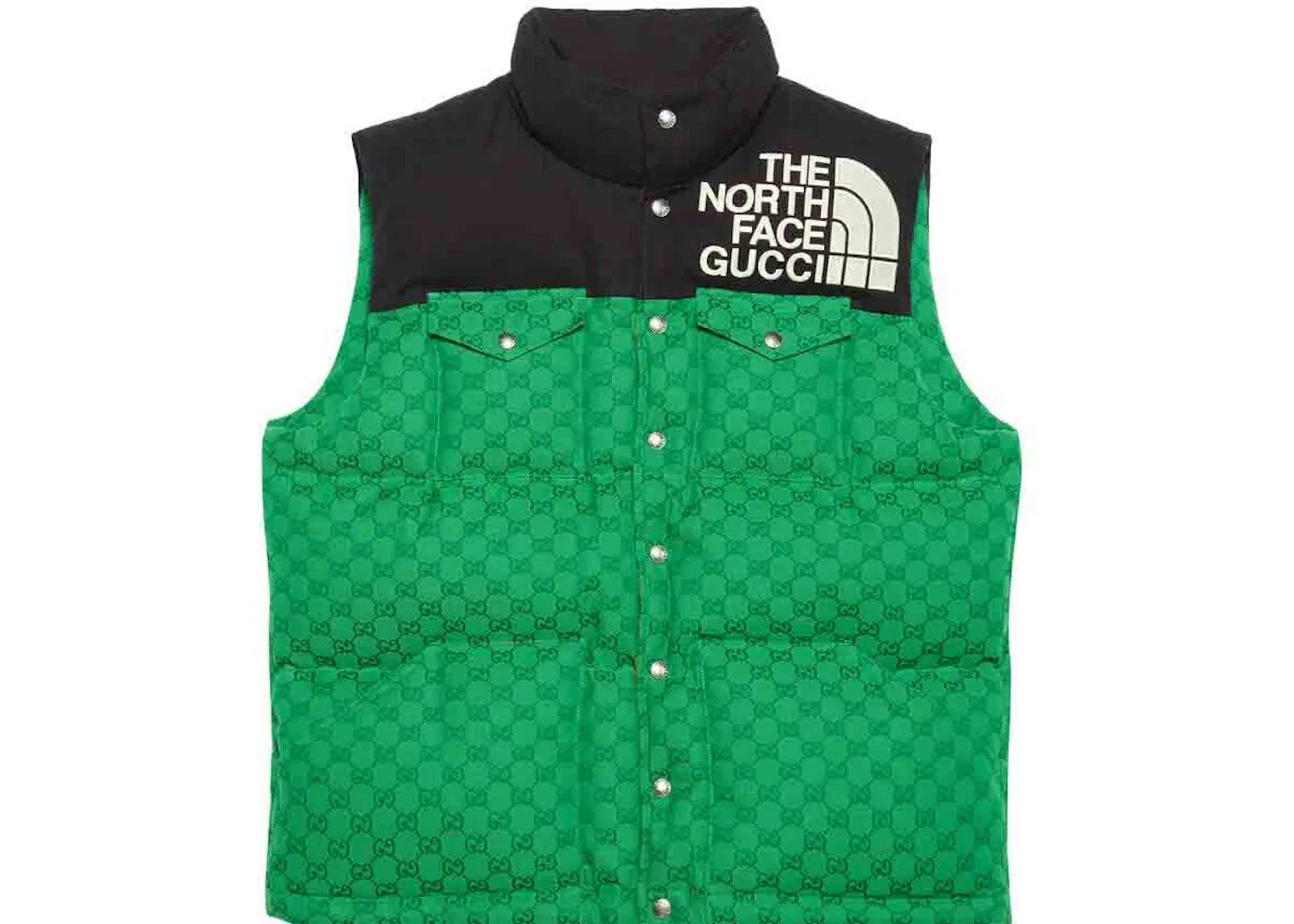 Мужской жилет с принтом Gucci x The North Face Padded Vest Green/Black