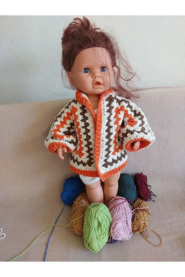 Детский кардиган с принтом Lupi, Orange Cream Brown