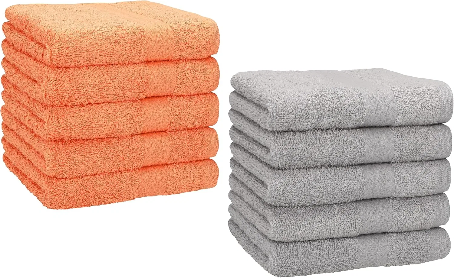 Комплект фланелевых полотенец 30x30 см, 10 шт, Betz, 100% хлопок, Orange Silver Grey