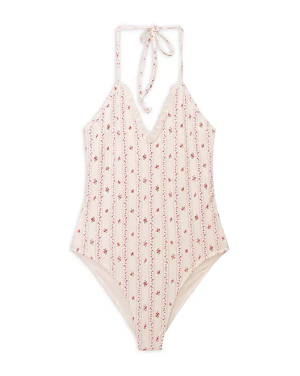 Детский купальник для девочек с принтом Liorra LoveShackFancy, Poppy Red