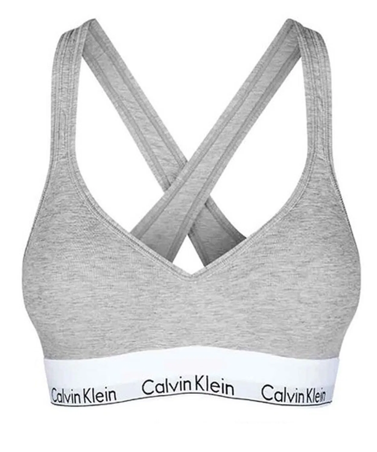 Женский бюстгальтер-бралетт без косточек с логотипом Calvin Klein, Heather Grey