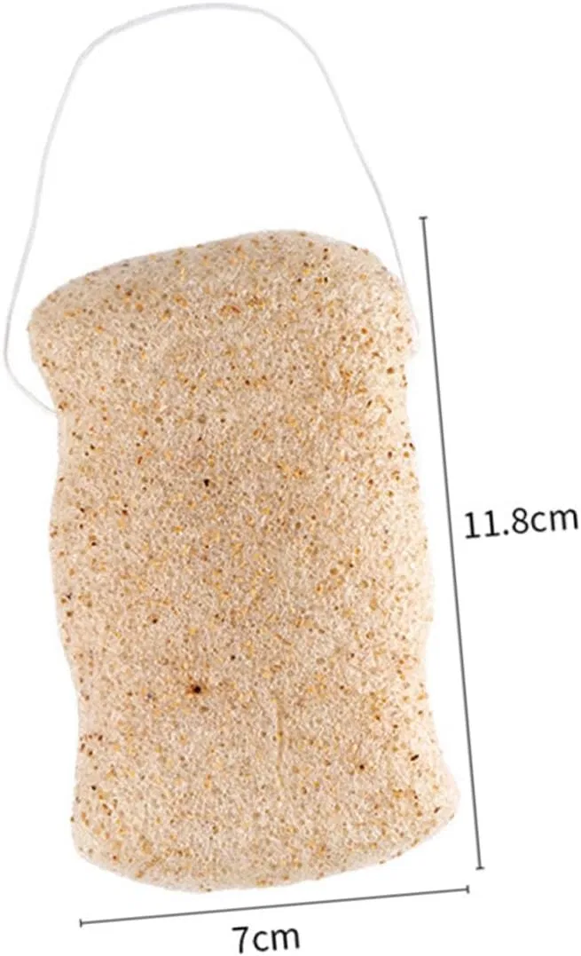 Набор эксфолиирующих спонжей Konjac, Healeved, 3 шт, 11.8x7 см, Beige — фото 2