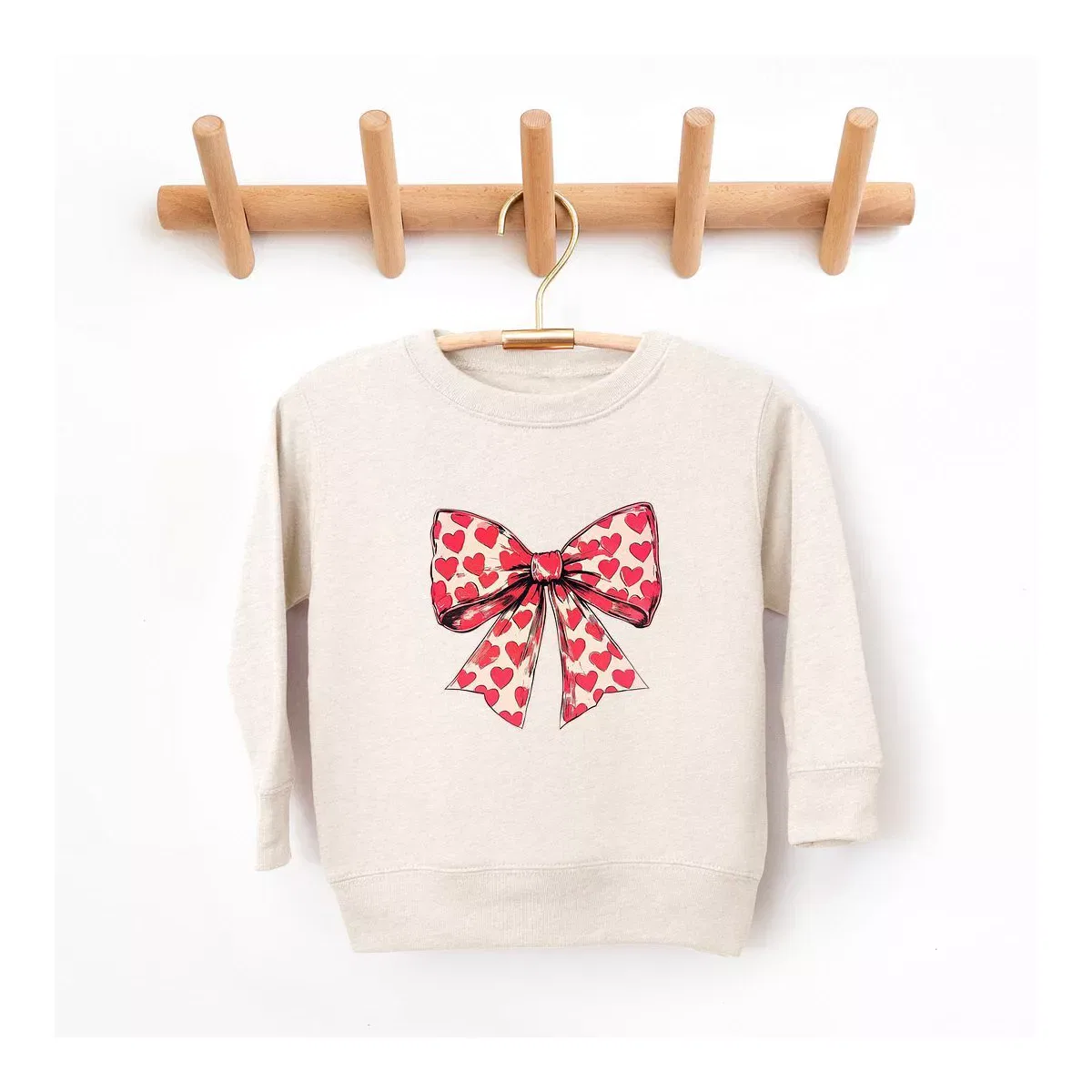 Детский свитшот для девочек с принтом Coquette Hearts The Juniper Shop, Natural